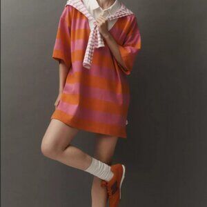 By Anthropologie Daily Practice Rugby Mini Dress Striped Tee New M